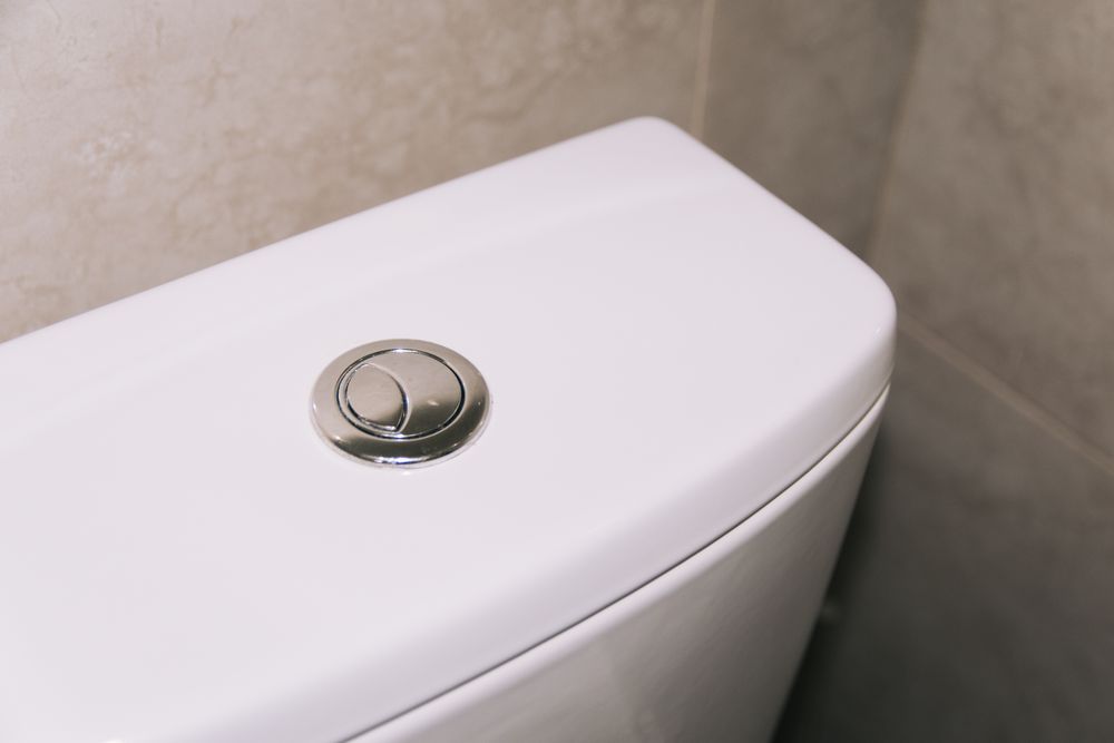 Modern toilet tank with dual flush button
